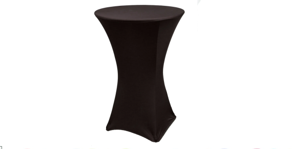Black Spandex Table Cover for Cocktail Tables